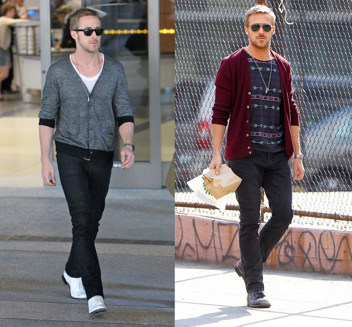 Ryan Gosling Street Style Cardigan & Sunglasses