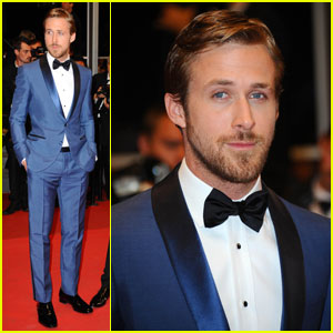 Ryan Gosling Blue Suit and Black Bow Tie