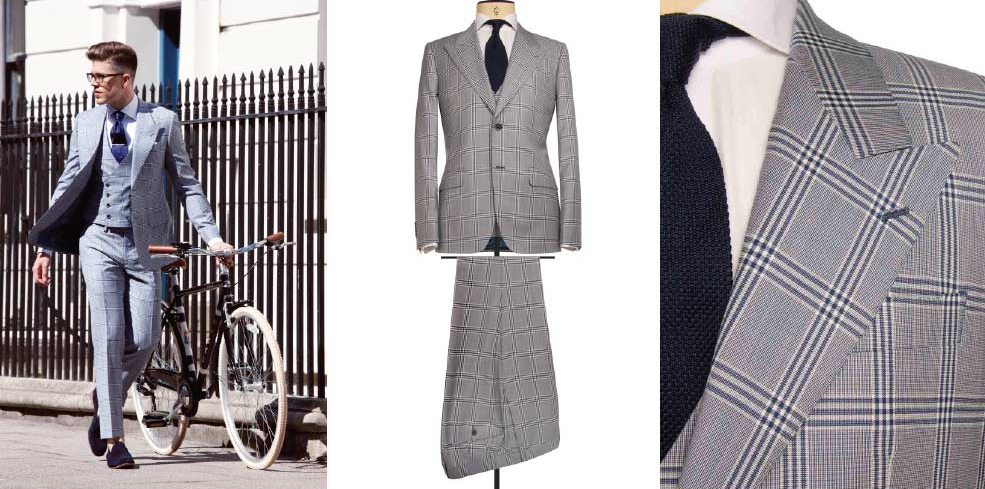 Three piece suit in Glen Check by Darren Kennedy x Louis Copeland